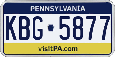 PA license plate KBG5877