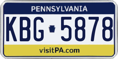 PA license plate KBG5878
