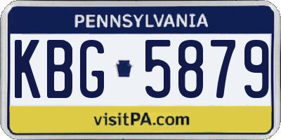 PA license plate KBG5879