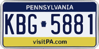 PA license plate KBG5881