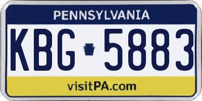 PA license plate KBG5883