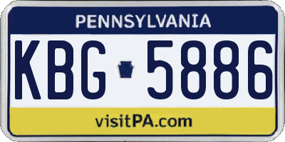 PA license plate KBG5886
