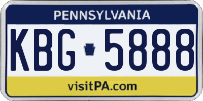 PA license plate KBG5888