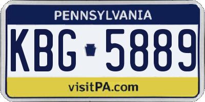 PA license plate KBG5889
