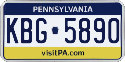 PA license plate KBG5890