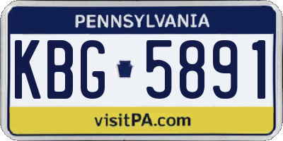 PA license plate KBG5891