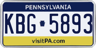PA license plate KBG5893