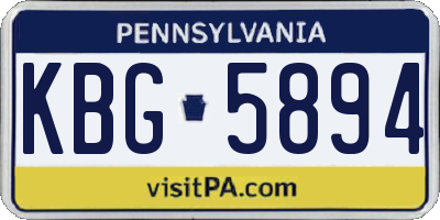 PA license plate KBG5894