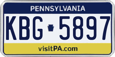 PA license plate KBG5897