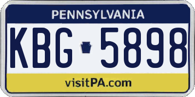 PA license plate KBG5898