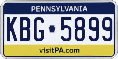 PA license plate KBG5899