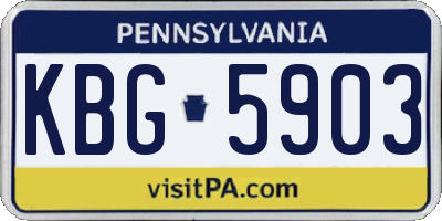 PA license plate KBG5903