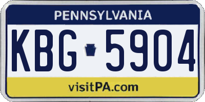 PA license plate KBG5904