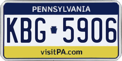 PA license plate KBG5906