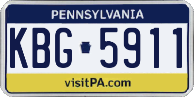 PA license plate KBG5911