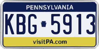 PA license plate KBG5913