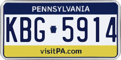 PA license plate KBG5914