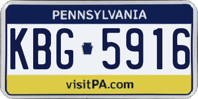 PA license plate KBG5916