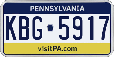 PA license plate KBG5917