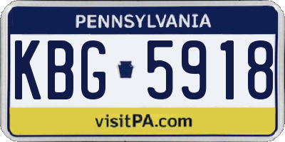 PA license plate KBG5918