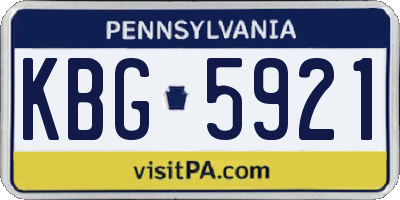 PA license plate KBG5921