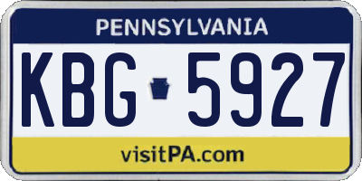 PA license plate KBG5927