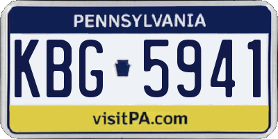 PA license plate KBG5941