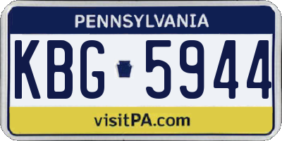 PA license plate KBG5944