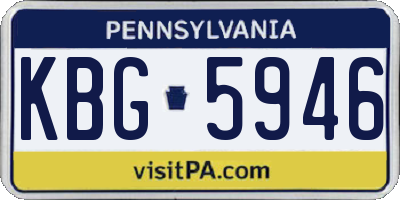 PA license plate KBG5946