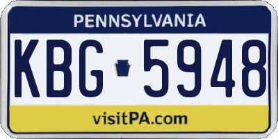 PA license plate KBG5948