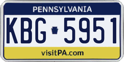 PA license plate KBG5951
