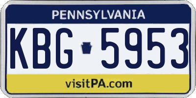 PA license plate KBG5953
