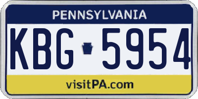 PA license plate KBG5954