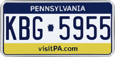 PA license plate KBG5955