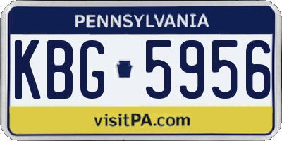 PA license plate KBG5956