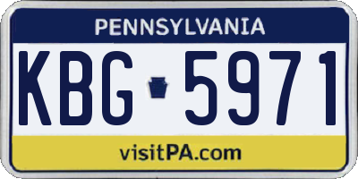 PA license plate KBG5971