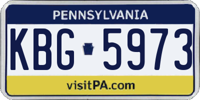 PA license plate KBG5973