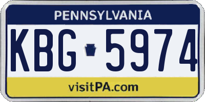 PA license plate KBG5974