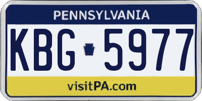 PA license plate KBG5977