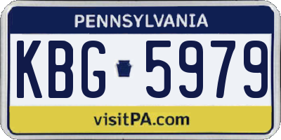 PA license plate KBG5979