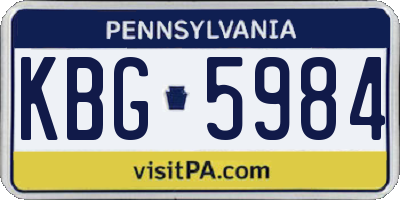 PA license plate KBG5984