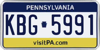 PA license plate KBG5991