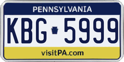 PA license plate KBG5999