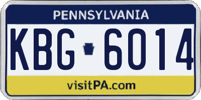 PA license plate KBG6014