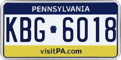 PA license plate KBG6018