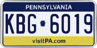 PA license plate KBG6019