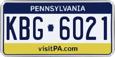 PA license plate KBG6021