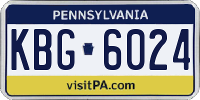 PA license plate KBG6024