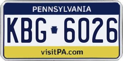 PA license plate KBG6026