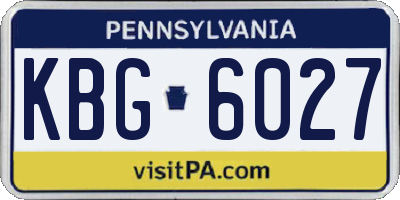 PA license plate KBG6027